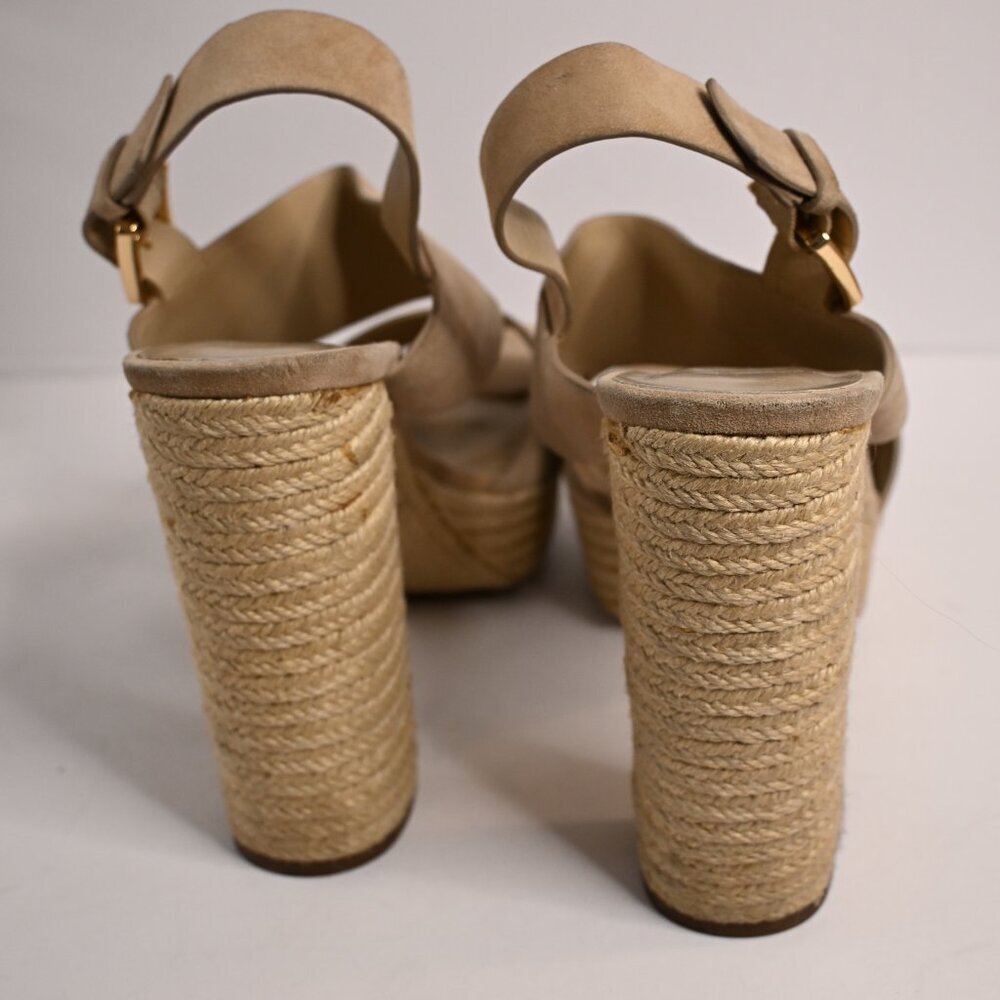Michael Kors Suede High Heeled Platform Espadrille Sandals - Picture 3 of 6